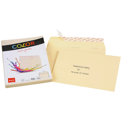 Artikelbild 2 für ELCO Briefumschläge Color DIN C5 ohne Fenster hellchamois haftklebend 25 St., Artikelnummer 288387