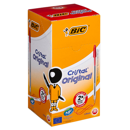 Artikelbild 3 für BIC Kugelschreiber Cristal transparent, Schreibfarbe: rot, 50 St., Artikelnummer 831503