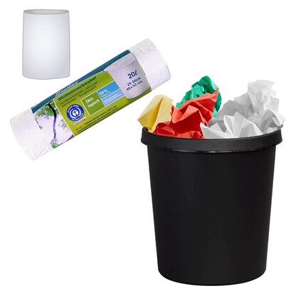 Artikelbild 22 für AKTION: helit Papierkorb mit Müllbeutel 18,0 l schwarz, Artikelnummer 722247