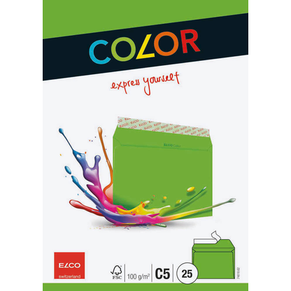 Artikelbild 3 für ELCO Briefumschläge Color DIN C5 ohne Fenster intensivgrün haftklebend 25 St., Artikelnummer 288799