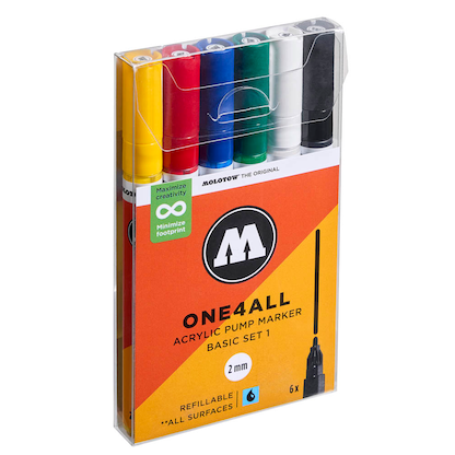 Artikelbild für MOLOTOW One4All Acrylstifte farbsortiert 2,0 mm, 6 St., Artikelnummer 514199