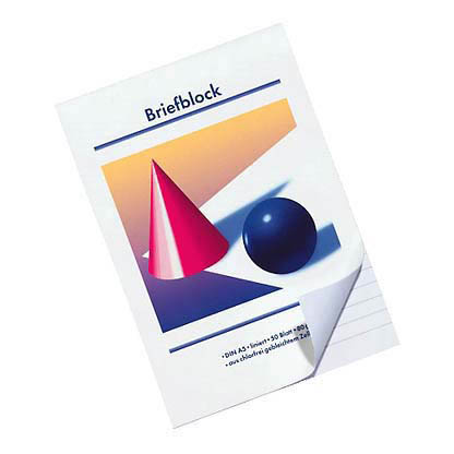 Artikelbild für 10 Briefblöcke Kugel und Kegel DIN A5 liniert, Artikelnummer 425991