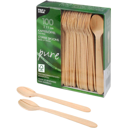 Artikelbild für PAPSTAR Einweg-Kaffeelöffel pure, Holz, 100 St., Artikelnummer 130944