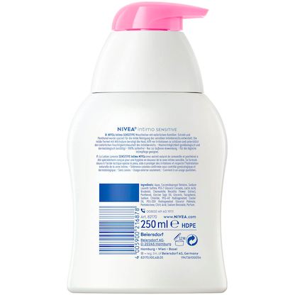Artikelbild 3 für NIVEA intimo SENSITIVE Intimwaschlotion 250,0 ml, Artikelnummer 577637