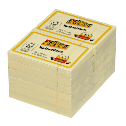 Artikelbild 2 für office discount Haftnotizen gelb, 12 Blöcke, Artikelnummer 238004