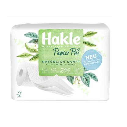 Artikelbild 2 für Hakle Toilettenpapier Pur NATÜRLICH SANFT 4-lagig, 4 Rollen, Artikelnummer 153904