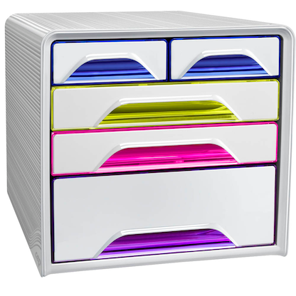 Artikelbild 14 für cep Schubladenbox Smoove weiß/bunt-transparent 1072130931, DIN A4 mit 5 Schubladen, Artikelnummer 429702