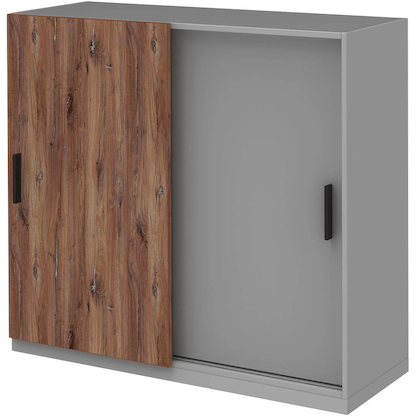 Artikelbild 6 für röhr Schiebetürenschrank quantum, 180/3D6/6120-85-R1 grau, eiche 2 Fachböden 120,0 x 41,9 x 112,5 cm, Artikelnummer 722171