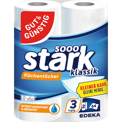 Artikelbild 6 für GUT&GÜNSTIG Küchenrollen stark klassik 3-lagig, 2 Rollen, Artikelnummer 990517