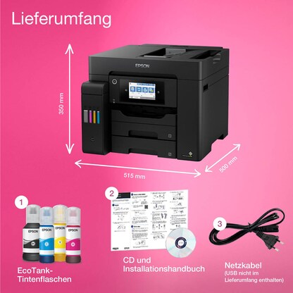 Artikelbild 3 für AKTION: EPSON EcoTank ET-5855 4 in 1 Tintenstrahl-Multifunktionsdrucker schwarz mit 150 Euro CashBack, Artikelnummer 521254