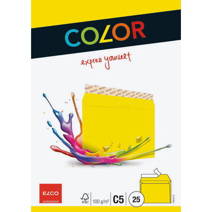 Artikelbild 4 für ELCO Briefumschläge Color DIN C5 ohne Fenster intensivgelb haftklebend 25 St., Artikelnummer 288906