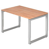 Artikelbild 1 für HAMMERBACHER RS12 höhenverstellbarer Schreibtisch nussbaum rechteckig, O-Fuß-Gestell silber 120,0 x 80,0 cm, Artikelnummer 590260