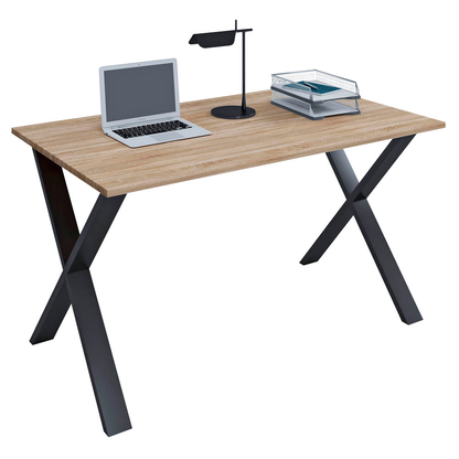 Artikelbild für VCM my office Lona Schreibtisch sonoma-eiche rechteckig, X-Fuß-Gestell schwarz 110,0 x 80,0 cm, Artikelnummer 973727