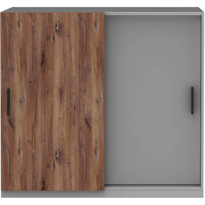 Artikelbild 5 für röhr Schiebetürenschrank quantum, 180/3D6/6120-85-R1 grau, eiche 2 Fachböden 120,0 x 41,9 x 112,5 cm, Artikelnummer 722171