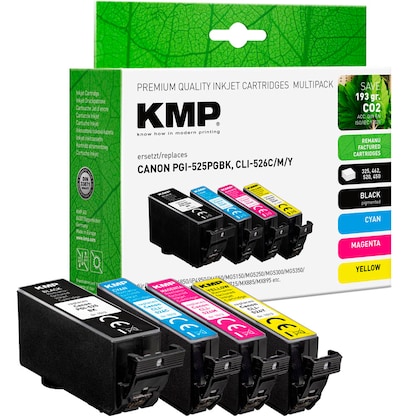 Artikelbild 22 für KMP schwarz, cyan, magenta, gelb Druckerpatronen kompatibel zu Canon PGI525PGBK, CLI526C/M/Y, 4er-Set, Artikelnummer 541009