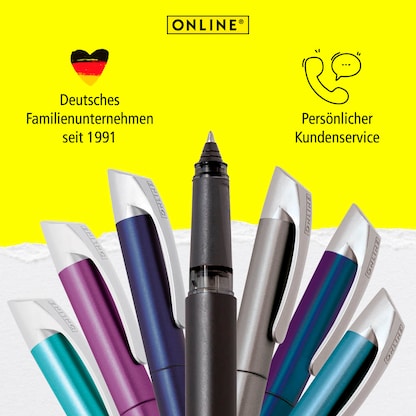 Artikelbild 6 für ONLINE® Campus Soft Tintenroller schwarz 0,7 mm, Schreibfarbe: blau, 1 St., Artikelnummer 238236