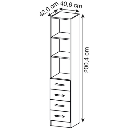 Artikelbild 2 für HAMMERBACHER Regalschrank 7600 RE, V7600/3/3/RE ahorn 40,6 x 42,0 x 200,4 cm, Artikelnummer 862957