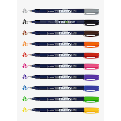 Artikelbild 2 für Tombow Fudenosuke Brush-Pens farbsortiert, 1 Set, Artikelnummer 301157