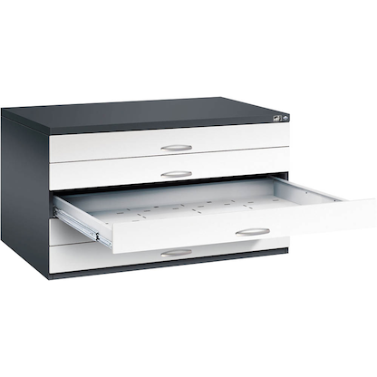 Artikelbild für CP 7200 Planschrank schwarzgrau, verkehrsweiß 5 Schubladen 135,0 x 96,0 x 76,0 cm, Artikelnummer 683502