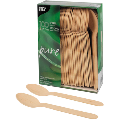 Artikelbild für PAPSTAR Einweg-Löffel pure, Holz, 100 St., Artikelnummer 130747