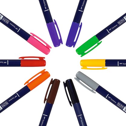 Artikelbild 3 für Tombow Fudenosuke Brush-Pens farbsortiert, 1 Set, Artikelnummer 301157