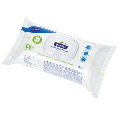 Artikelbild für HARTMANN Desinfektionstücher Bacillol® 30 Sensitive Tissues 1-lagig weiß, 120 Tücher, Artikelnummer 636306