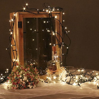 Artikelbild 13 für Idena 80er weiße LED Lichterkette grün 16,0 m, Artikelnummer 105209