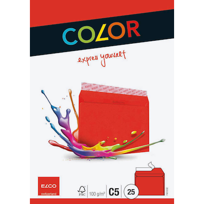 Artikelbild 4 für ELCO Briefumschläge Color DIN C5 ohne Fenster intensivrot haftklebend 25 St., Artikelnummer 288926