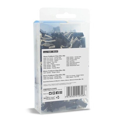 Artikelbild 3 für 80 RAPESCO® Foldbackklammern schwarz 1,9 cm, Artikelnummer 700662