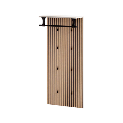 Artikelbild 2 für MÖBELPARTNER Wandgarderobe Loft 157121 eiche Holz 8 Haken 50,0 x 110,6 cm, Artikelnummer 255206