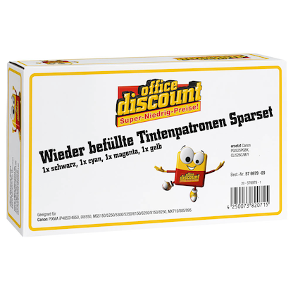 Artikelbild 2 für office discount schwarz, cyan, magenta, gelb Druckerpatronen kompatibel zu Canon PGI525PGBK, CLI526C/M/Y, 4er-Set, Artikelnummer 576979