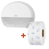 Artikelbild 1 für TORK Toilettenpapierspender-Set Elevation T2 Mini 955000 weiß Kunststoff, Artikelnummer 797233