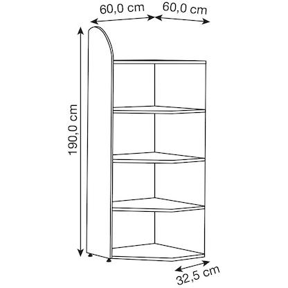 Artikelbild 2 für Kerkmann Eckregal Dante lichtgrau 60,0 x 32,5 - 60,0 x 190,0 cm, Artikelnummer 658948