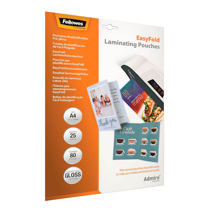 Artikelbild 2 für 25 Fellowes Admire Easy Fold Laminierfolien glänzend für A4 80 micron, Artikelnummer 452058