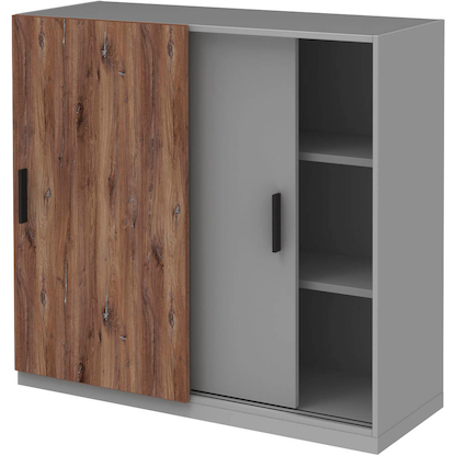 Artikelbild 20 für röhr Schiebetürenschrank quantum, 180/3D6/6120-85-R1 grau, eiche 2 Fachböden 120,0 x 41,9 x 112,5 cm, Artikelnummer 722171