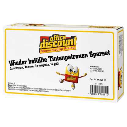 Artikelbild 4 für office discount 1x pigmentschwarz, 1x schwarz, 1x cyan, 1x magenta, 1x gelb Druckerpatronen kompatibel zu Canon PGI-580XXL PGBK, CLI 581XXL BK/C/M/Y, 5er-Set, Artikelnummer 577029