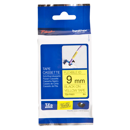 Artikelbild 2 für brother Schriftband TZe-FX621 TZEFX621, 9 mm schwarz auf gelb, Artikelnummer 653642