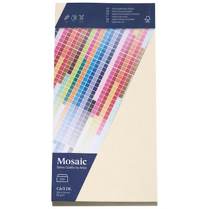 Artikelbild 3 für artoz Briefumschläge Mosaic DIN lang ohne Fenster elfenbein haftklebend 20 St., Artikelnummer 959383