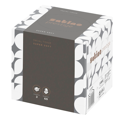 Artikelbild 3 für Satino Kosmetiktücherbox prestige 3-lagig weiß, 30x 60 Tücher, Artikelnummer 450369