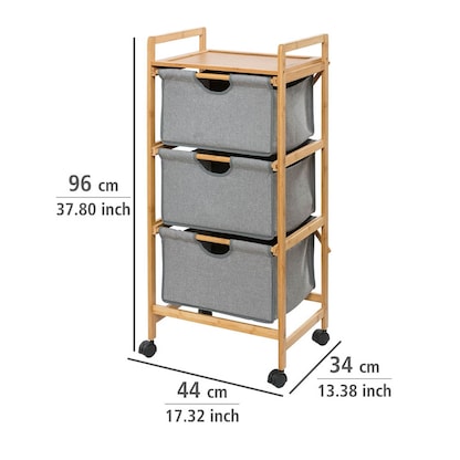 Artikelbild 3 für WENKO Etagenwagen Bahari grau 44,0 x 34,0 x 96,0 cm, Artikelnummer 530028