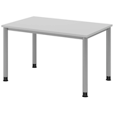 Artikelbild 1 für HAMMERBACHER HS12 höhenverstellbarer Schreibtisch lichtgrau rechteckig, 4-Fuß-Gestell silber 120,0 x 80,0 cm, Artikelnummer 355453