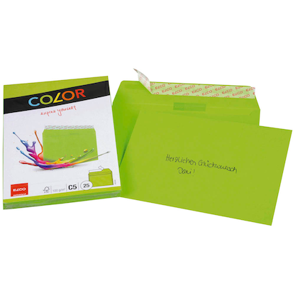 Artikelbild 2 für ELCO Briefumschläge Color DIN C5 ohne Fenster intensivgrün haftklebend 25 St., Artikelnummer 288799