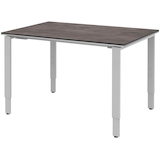 Artikelbild 1 für röhr Imperia höhenverstellbarer Schreibtisch quarzit rechteckig, 4-Fuß-Gestell silber 120,0 x 80,0 cm, Artikelnummer 676373