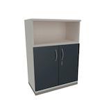 Artikelbild 1 für fm Regalschrank Sidney, 4260649686843 weiß, lavagrau 80,0 x 44,2 x 113,3 cm, Artikelnummer 414534