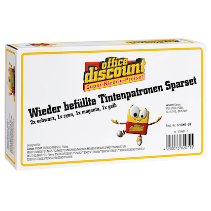 Artikelbild 2 für office discount pigmentschwarz, schwarz, cyan, magenta, gelb Druckerpatronen kompatibel zu Canon PGI-570XL PGBK, CLI-571XL BK/C/M/Y , 5er-Set, Artikelnummer 576997