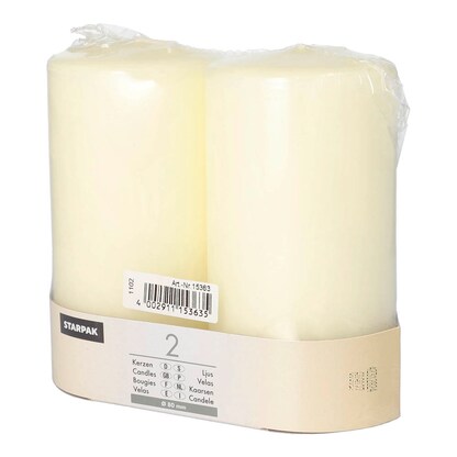Artikelbild 2 für 2 STARPAK Stumpenkerze elfenbein, Artikelnummer 683092