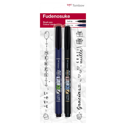 Artikelbild 12 für Tombow Fudenosuke Brush-Pens schwarz, 1 Set, Artikelnummer 301182