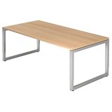 Artikelbild 1 für HAMMERBACHER RS2E höhenverstellbarer Schreibtisch eiche rechteckig, O-Fuß-Gestell silber 200,0 x 100,0 cm, Artikelnummer 590339
