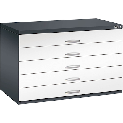 Artikelbild 4 für CP 7100 Planschrank schwarzgrau, verkehrsweiß 5 Schubladen 110,0 x 76,5 x 76,0 cm, Artikelnummer 683255