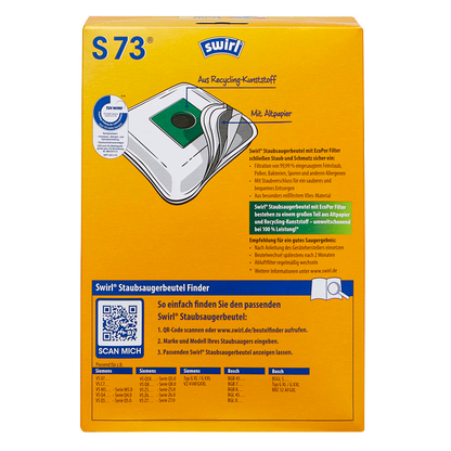 Artikelbild 3 für 4 swirl® EcoPor® S 73 Staubsaugerbeutel, Artikelnummer 365066